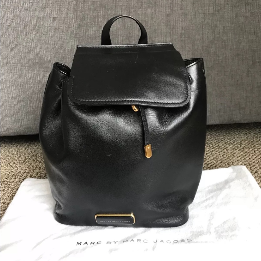 Authentic Marc By Marc Jacobs Blk Leather Backpack